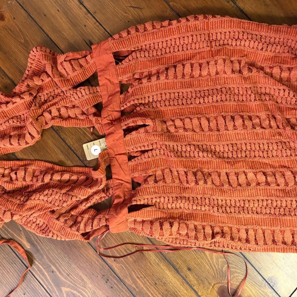 Elegant Orange Knit Dress